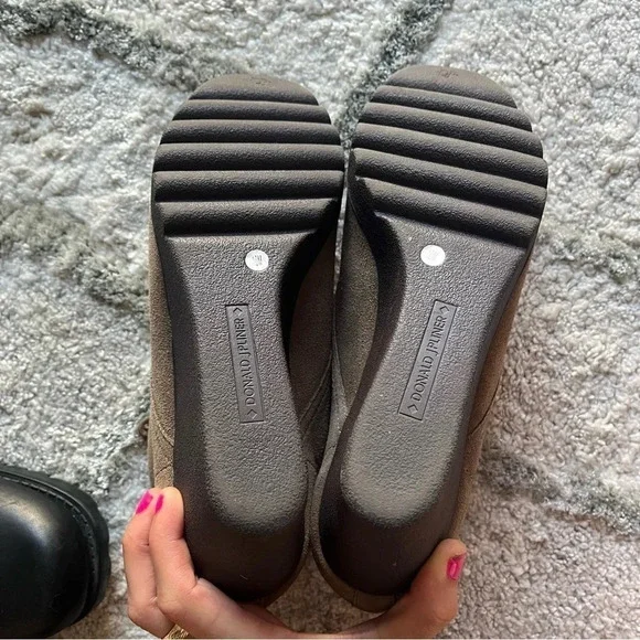 Donald J Pliner Makko bootie ankle boots lace up chunky wedge brown taupe 10 - Picture 6 of 15